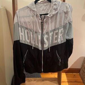 Hollister Black, White, and Green Jacket